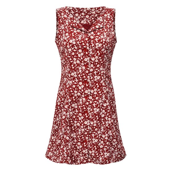 Slim Fit V-Neck Sleeveless Dress - Retro European & American Style, Women's Summer Short Skirt, Chic 90s Look