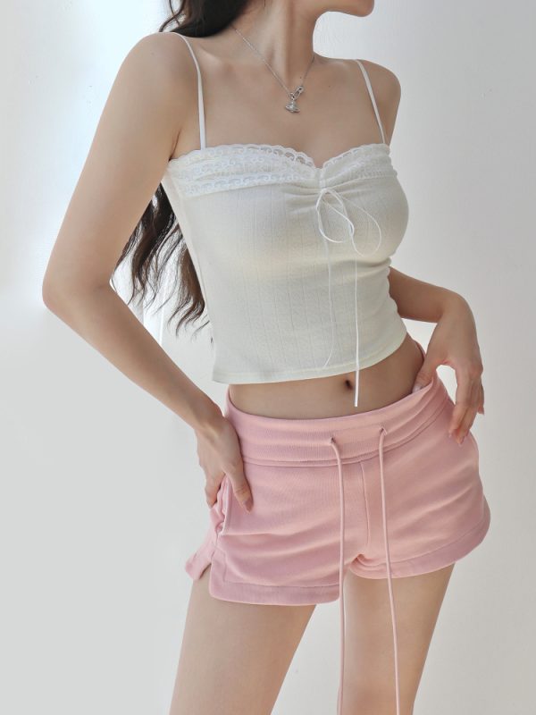 Soft Lace Camisole Top for Women - Sweet Elastic Slimming Fairy Vest - Gentle and Comfortable - Perfect for Y2K and Korean Style Fashion