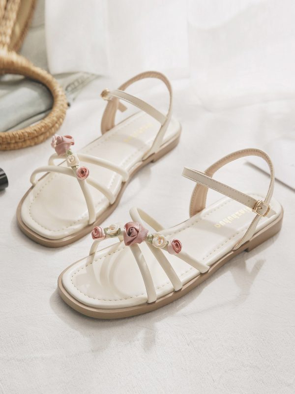 Soft Sheepskin Fairy Style Sandals for Women - Beautiful Summer Outdoor Footwear for Skirts, 2025 Fashion Trend