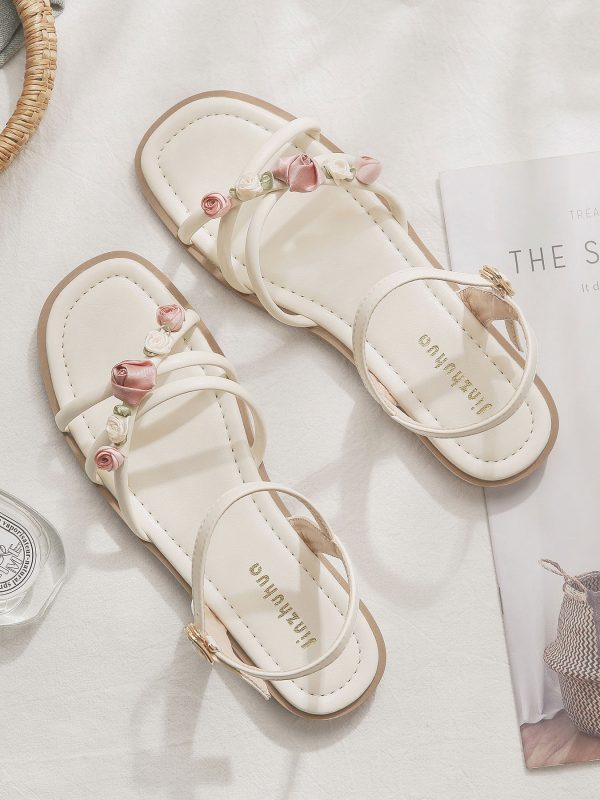 Soft Sheepskin Fairy Style Sandals for Women - Beautiful Summer Outdoor Footwear for Skirts, 2025 Fashion Trend