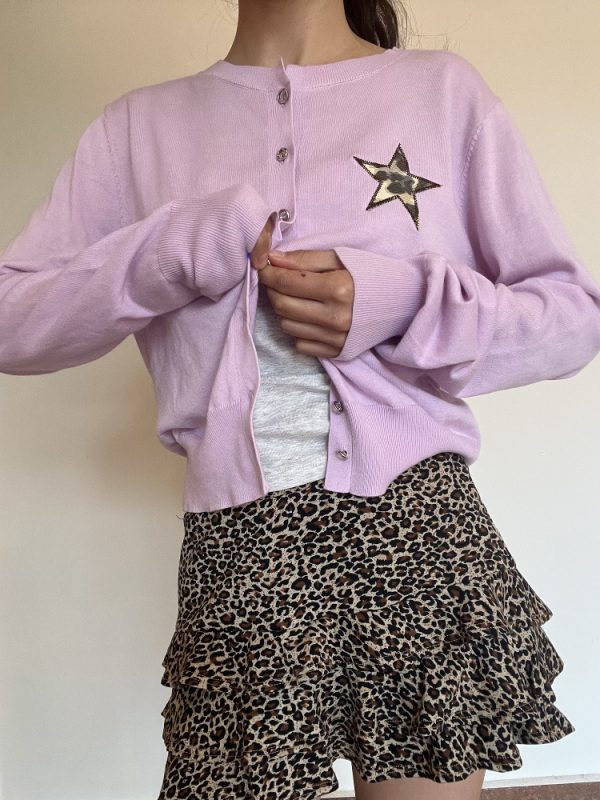 Solid Color Star Embroidery Short Cardigan - Versatile Sun Protection Layer for Spring - Trendy Lazy Style