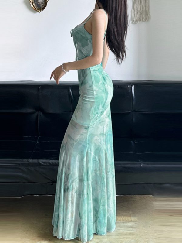 Sparkling Blue Fish Tail Tulle Dress for Women, Elegant Waist-Defining Bodycon, Strapless Evening Dress, Perfect for Parties