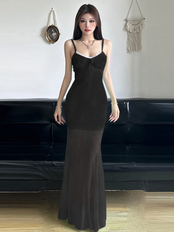 Sparkling Blue Fish Tail Tulle Dress for Women, Elegant Waist-Defining Bodycon, Strapless Evening Dress, Perfect for Parties