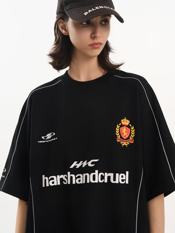 Spliced Typography Printed Football Club Training Short Sleeve T-Shirt - Casual Streetwear, Perfect for Sports and Everyday Wear