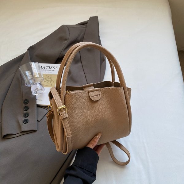Spring 2025 High-End Versatile Tote Bucket Bag - Simple Casual Shoulder & Crossbody Bag for Work and Everyday Use