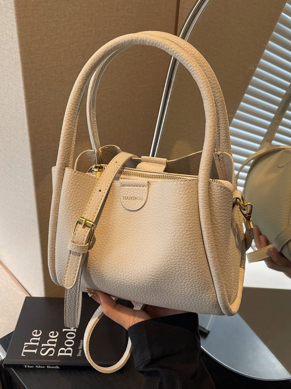 Spring 2025 High-End Versatile Tote Bucket Bag - Simple Casual Shoulder & Crossbody Bag for Work and Everyday Use