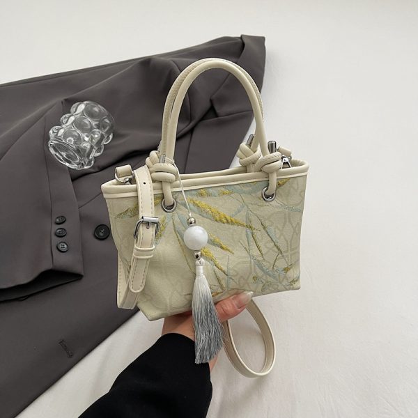 Spring 2025 National Style Handheld Water Bucket Bag - Embroidered Versatile Shoulder & Crossbody Bag