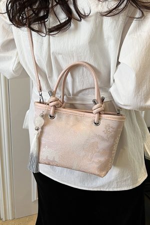 Spring 2025 National Style Handheld Water Bucket Bag - Embroidered Versatile Shoulder & Crossbody Bag