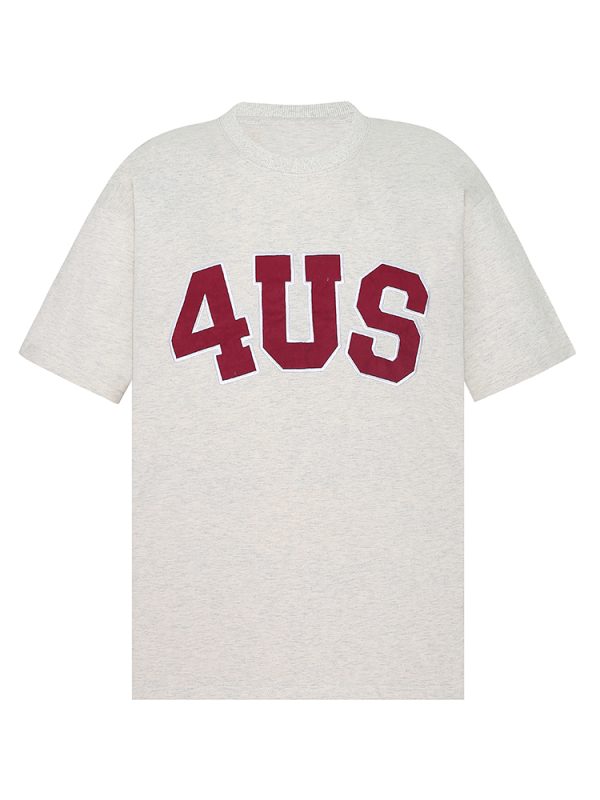 Spring Summer Patch Embroidered Suede Logo Loose Basic Couple T-Shirt - Trendy Short Sleeve Top for Casual Style
