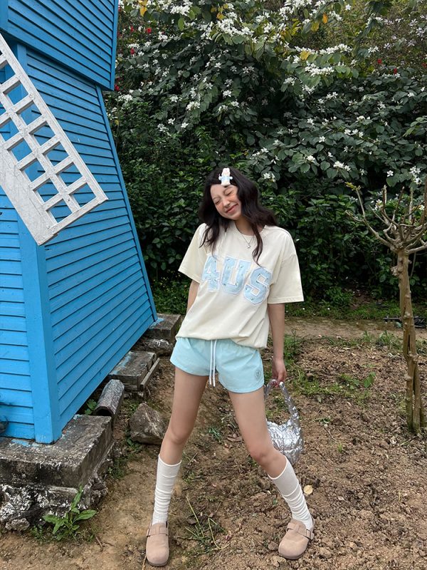 Spring Summer Patchwork Embroidered Floral Couple Loose Fit T-Shirt - Trendy National Style Short Sleeve Top