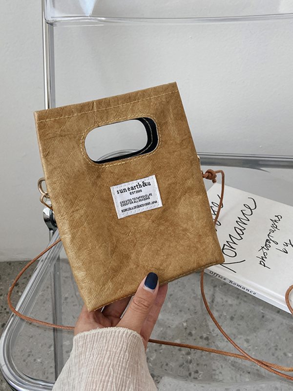 Spring/Summer 2025 Women's Paper Bag Handbag - Portable Phone Crossbody Shoulder Bag in Trendy Design