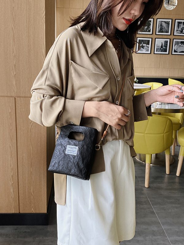 Spring/Summer 2025 Women's Paper Bag Handbag - Portable Phone Crossbody Shoulder Bag in Trendy Design