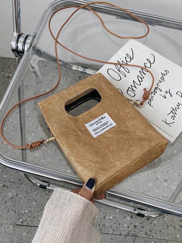 Spring/Summer 2025 Women's Paper Bag Handbag - Portable Phone Crossbody Shoulder Bag in Trendy Design