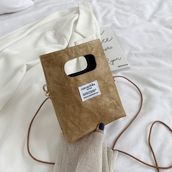 Spring/Summer 2025 Women's Paper Bag Handbag - Portable Phone Crossbody Shoulder Bag in Trendy Design