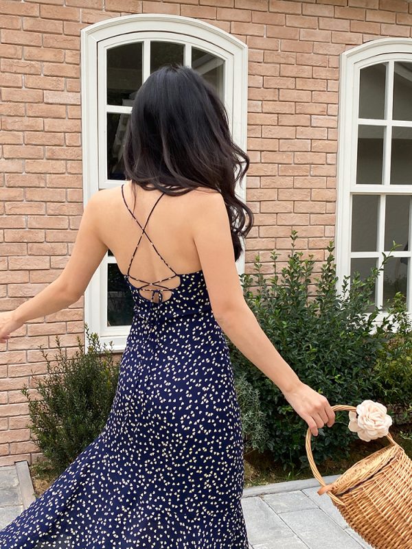 Starry Sky Backless Spaghetti Strap Dress with Fishtail Hem - Sexy Vacation Dress for Summer Nights