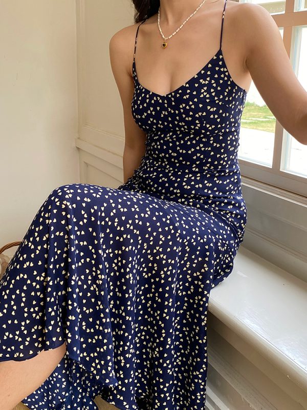 Starry Sky Backless Spaghetti Strap Dress with Fishtail Hem - Sexy Vacation Dress for Summer Nights