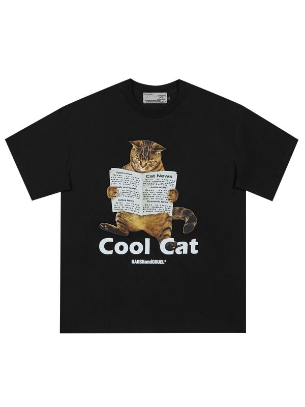 Stylish Cool 'Little Raccoon' Graphic T-shirt - Pure Cotton Short Sleeve - Trendy Casual Wear