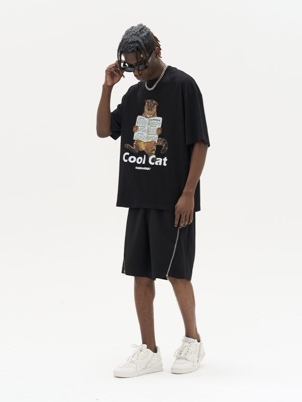 Stylish Cool 'Little Raccoon' Graphic T-shirt - Pure Cotton Short Sleeve - Trendy Casual Wear
