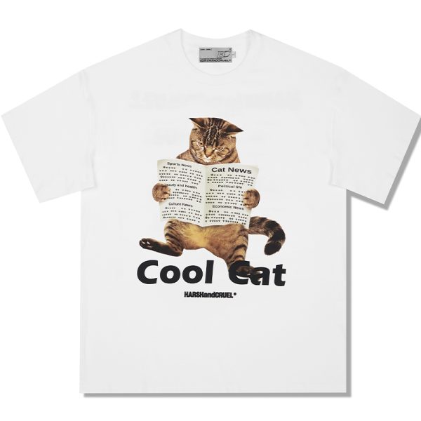 Stylish Cool 'Little Raccoon' Graphic T-shirt - Pure Cotton Short Sleeve - Trendy Casual Wear