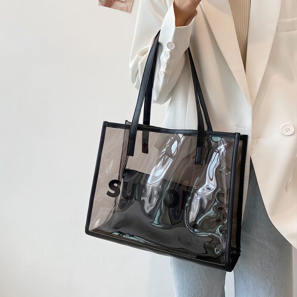 Stylish Transparent Jelly Shoulder Bag for Women - Trendy Large-Capacity Tote Bag for Spring/Summer 2025 Fashion