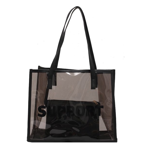 Stylish Transparent Jelly Shoulder Bag for Women - Trendy Large-Capacity Tote Bag for Spring/Summer 2025 Fashion