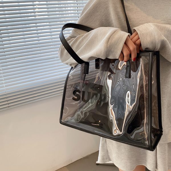 Stylish Transparent Jelly Shoulder Bag for Women - Trendy Large-Capacity Tote Bag for Spring/Summer 2025 Fashion