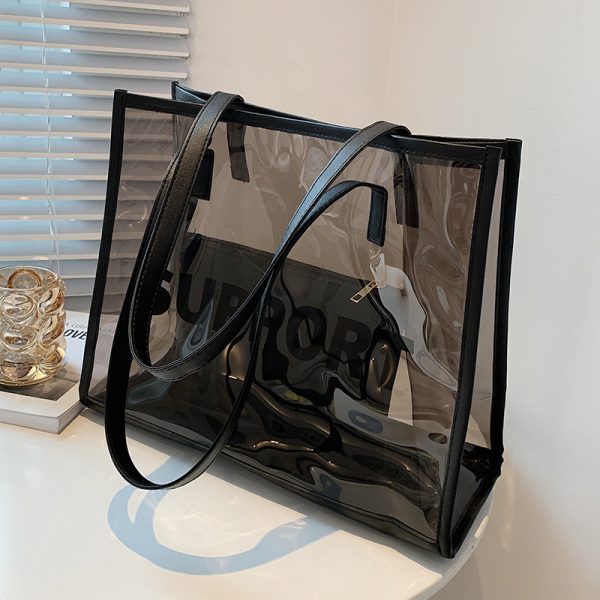 Stylish Transparent Jelly Shoulder Bag for Women - Trendy Large-Capacity Tote Bag for Spring/Summer 2025 Fashion