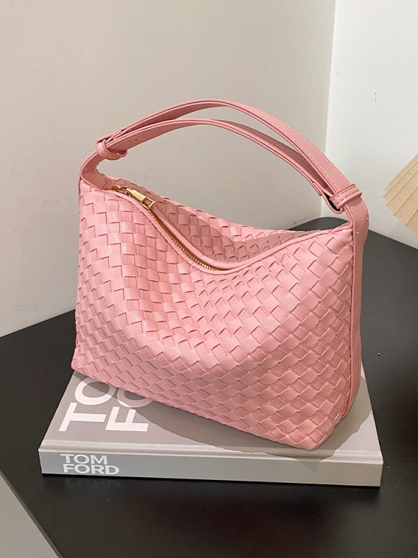 Summer 2025 Korean-Style Woven Large-Capacity Handbag for Women, Minimalist Casual Small Square Crossbody Bag