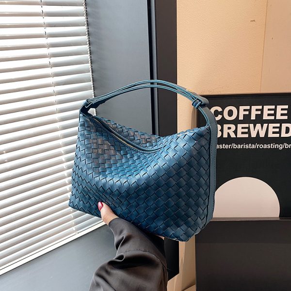 Summer 2025 Korean-Style Woven Large-Capacity Handbag for Women, Minimalist Casual Small Square Crossbody Bag