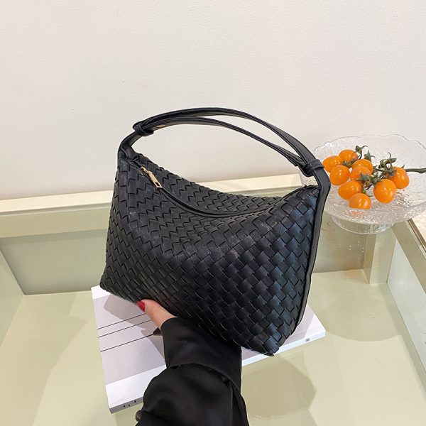 Summer 2025 Korean-Style Woven Large-Capacity Handbag for Women, Minimalist Casual Small Square Crossbody Bag