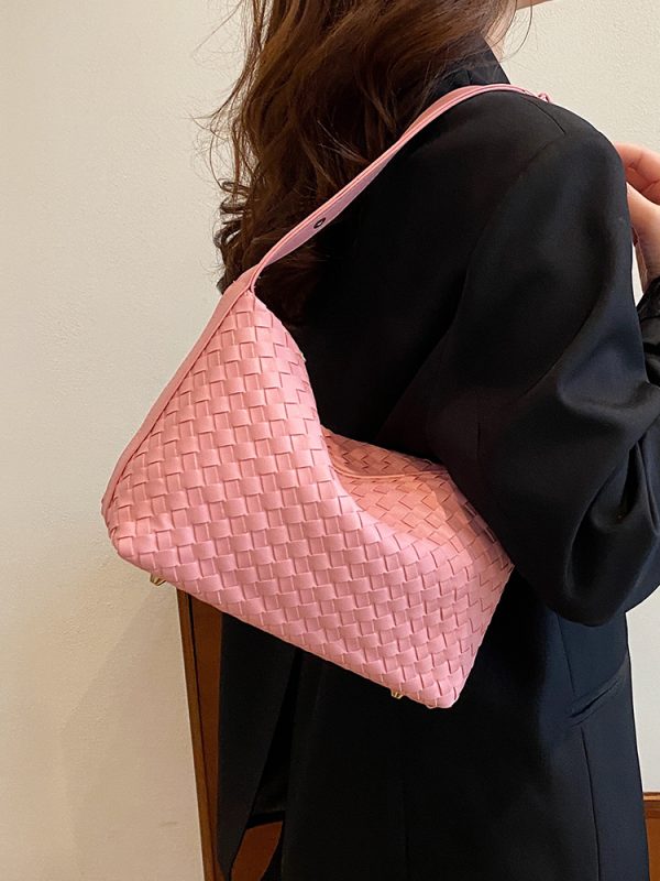 Summer 2025 Korean-Style Woven Large-Capacity Handbag for Women, Minimalist Casual Small Square Crossbody Bag