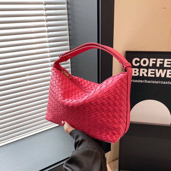 Summer 2025 Korean-Style Woven Large-Capacity Handbag for Women, Minimalist Casual Small Square Crossbody Bag