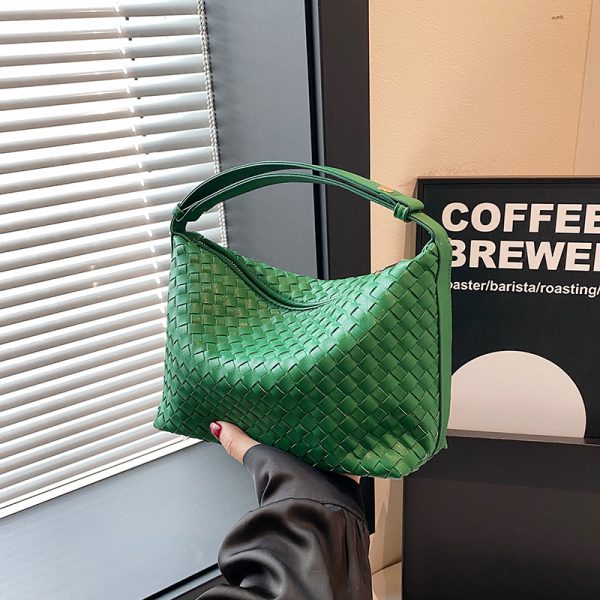 Summer 2025 Korean-Style Woven Large-Capacity Handbag for Women, Minimalist Casual Small Square Crossbody Bag