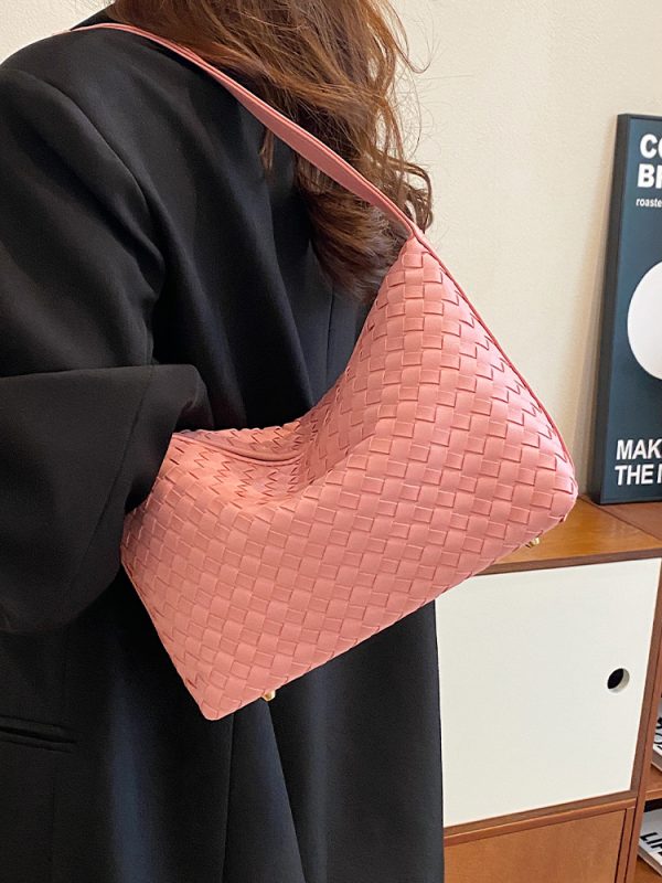 Summer 2025 Korean-Style Woven Large-Capacity Handbag for Women, Minimalist Casual Small Square Crossbody Bag