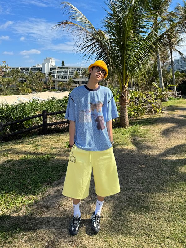 Summer American Vintage Fun Animal Stripe Short Sleeve T-Shirt for Men and Women â€“ Loose Casual Breathable Top, Y2K Style