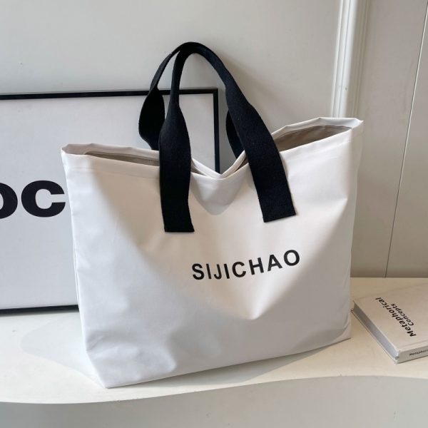 Summer Candy Color Nylon Tote Bag for Women - Large Capacity Versatile Shoulder Bag for Short Trips and Commuting