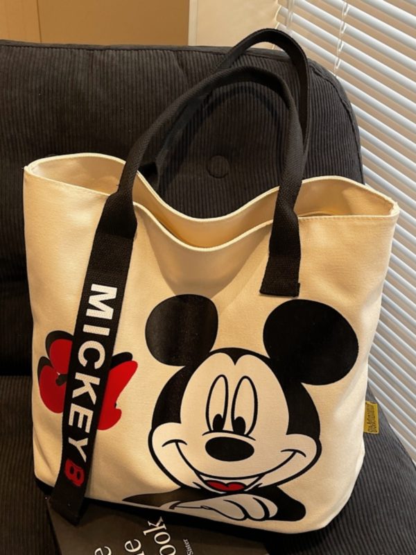Summer Cartoon Canvas Tote Bag for Women - Large Capacity Commuting & Student Bag - Versatile Fashionable Everyday Carry