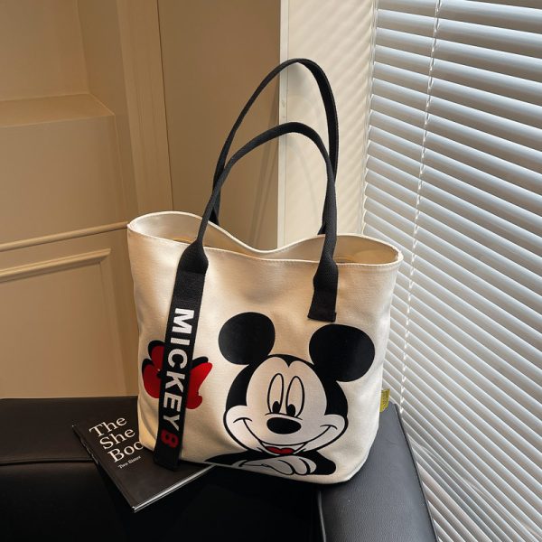 Summer Cartoon Canvas Tote Bag for Women - Large Capacity Commuting & Student Bag - Versatile Fashionable Everyday Carry