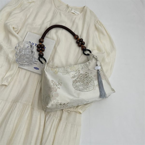 Summer Chinese-Style Women's Shoulder Bag - Large Capacity National Wind Tote Bucket Bag for Commuting