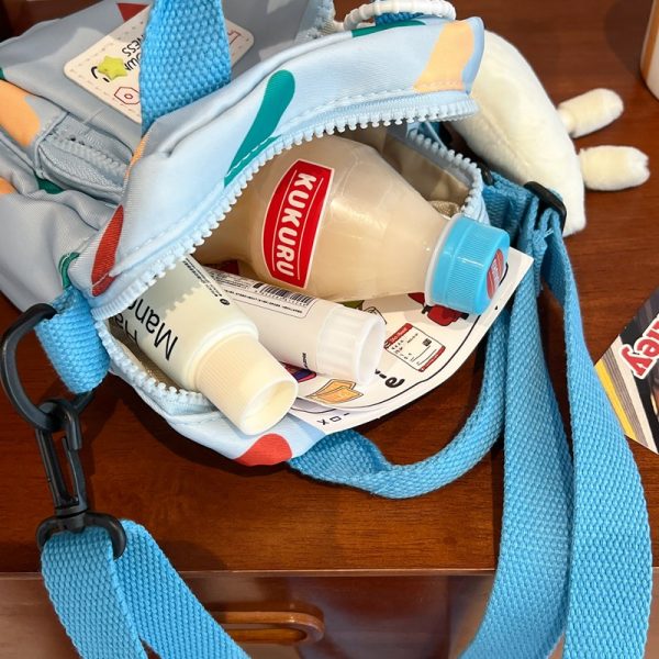 Summer Cute Cartoon Canvas Crossbody Bag for Women - High-End Zipper Phone Bag in Niche Style