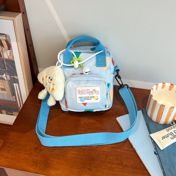 Summer Cute Cartoon Canvas Crossbody Bag for Women - High-End Zipper Phone Bag in Niche Style