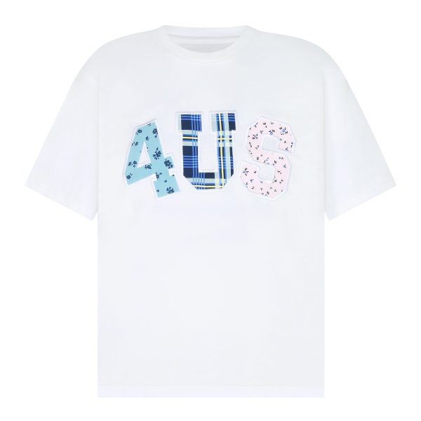 Summer Floral Patchwork Embroidered Plaid T-shirt for Couples - Trendy Loose-Fit Short Sleeve Tee in 90s Style