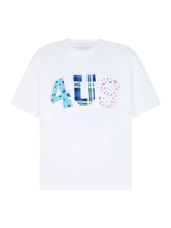 Summer Floral Patchwork Embroidered Plaid T-shirt for Couples - Trendy Loose-Fit Short Sleeve Tee in 90s Style