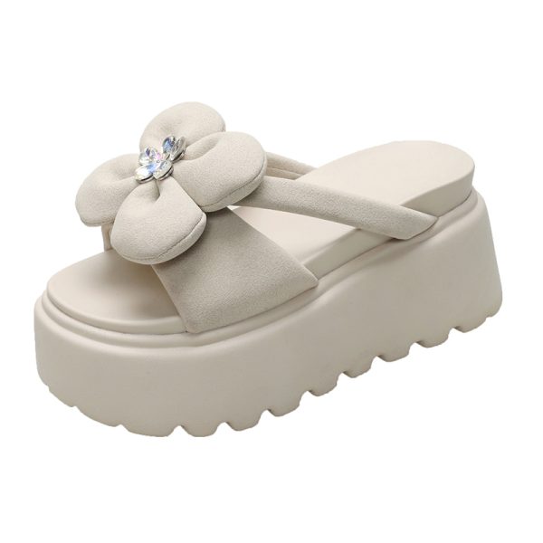 Summer Floral Thick-Soled Slippers for Women - Versatile Fairy Style Beach Sandals, Trendy Outdoor Footwear