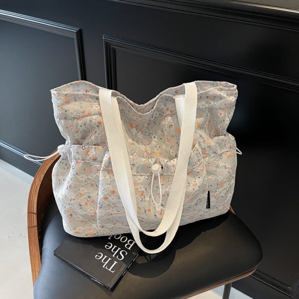 Summer Floral Tote Bag for Women - Large Capacity Canvas Shoulder Bag, Stylish Commuter & Student Essential, 2025 Trend