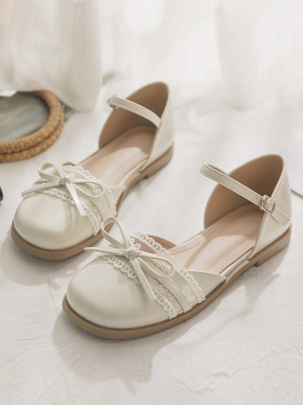 Summer French Open-Toe Sheepskin Sandals for Women - Fairy Style Hollow Single Shoes, New Model 2025