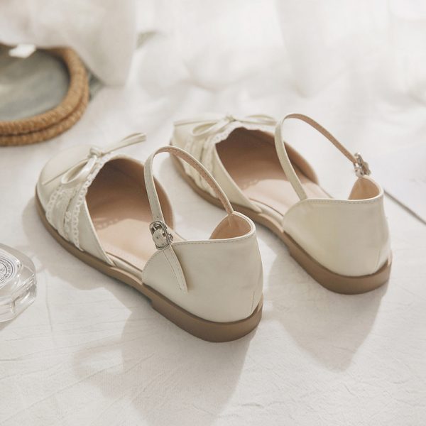 Summer French Open-Toe Sheepskin Sandals for Women - Fairy Style Hollow Single Shoes, New Model 2025