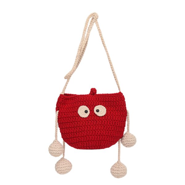 Summer Knitted Wool Bucket Bag for Women - Cute Woven Crossbody Phone Bag, Small Shoulder Bag, 2025 Fashion Essential