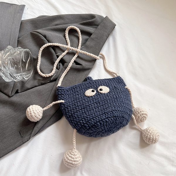 Summer Knitted Wool Bucket Bag for Women - Cute Woven Crossbody Phone Bag, Small Shoulder Bag, 2025 Fashion Essential