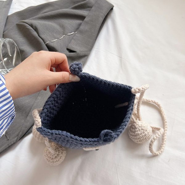 Summer Knitted Wool Bucket Bag for Women - Cute Woven Crossbody Phone Bag, Small Shoulder Bag, 2025 Fashion Essential